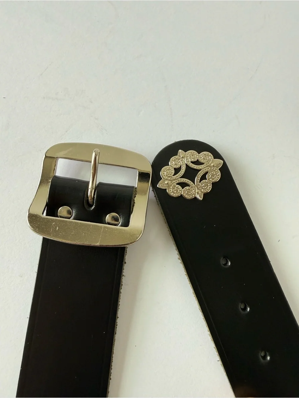 Vintage Etro Leather Belt Men 40-100-115  Made In Switzerland Animal Metal studs